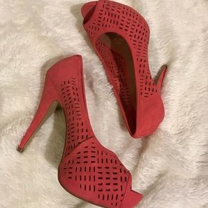 Apt 9 Coral Peep Toe Heels